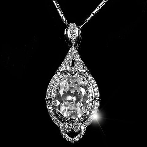 Art Deco platinum and diamond pendant